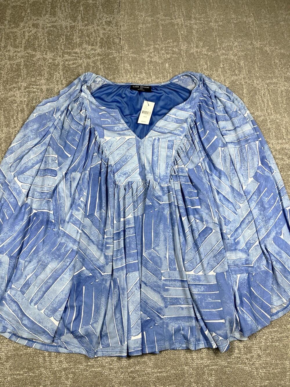 Lane Bryant Watercolor Popover Flowy V-Neck Blouse Top Size 22/24 NWT